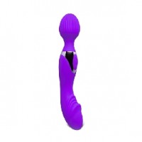 10-Speed Purple Silicone Double Ended Wand Massager BOTH ENDS INDEPENDENTLY VIBRATE 